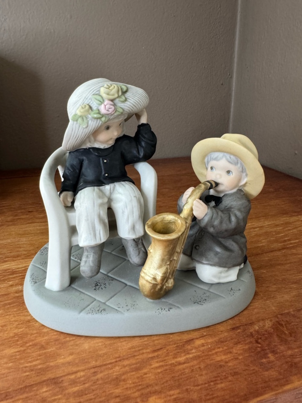 Pretty As A Picture~Boy and Girl With Gold Saxophone